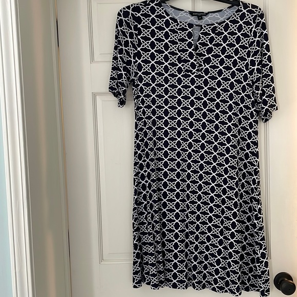 Navy & White size large Mario Serrano dress - Picture 1 of 3
